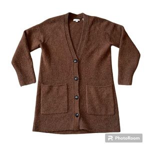 Vince Women’s‎ Front Pocket Wool Alpaca Cardigan Brown Size Small